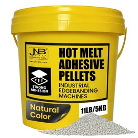 JNB Pro EVA Hot Melt Adhesive for Edge Banding Machine, Edge Band Woodworking Glue Pellets for PVC, ABS, Acrylic, Wood Veneer, Melamin Edgeband etc. (5kg/11lbs, Natural)