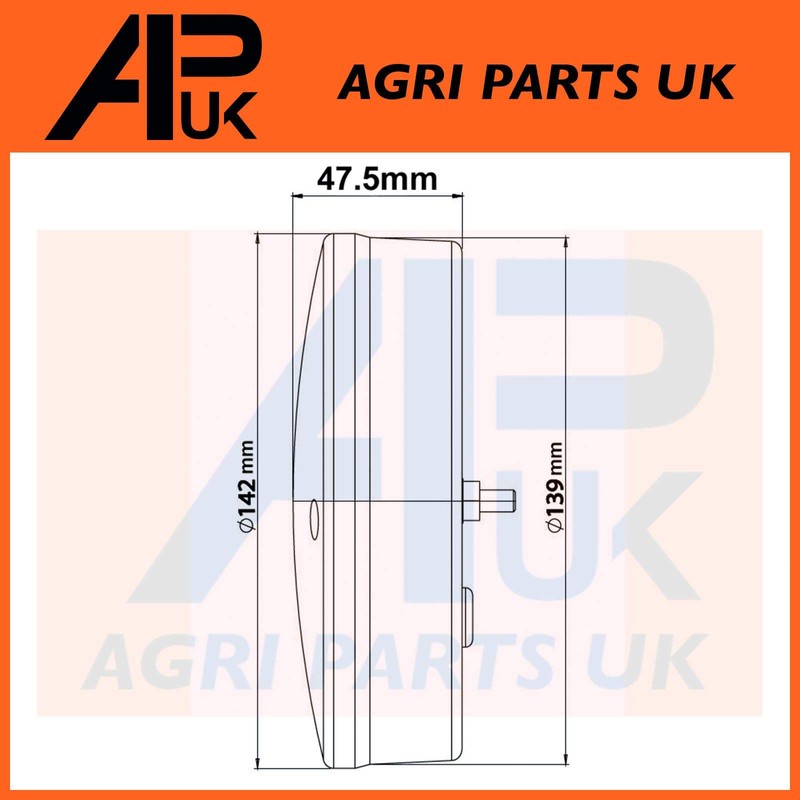 APUK 12V Red Clear Rear Combination Brake Tail Indicator Light