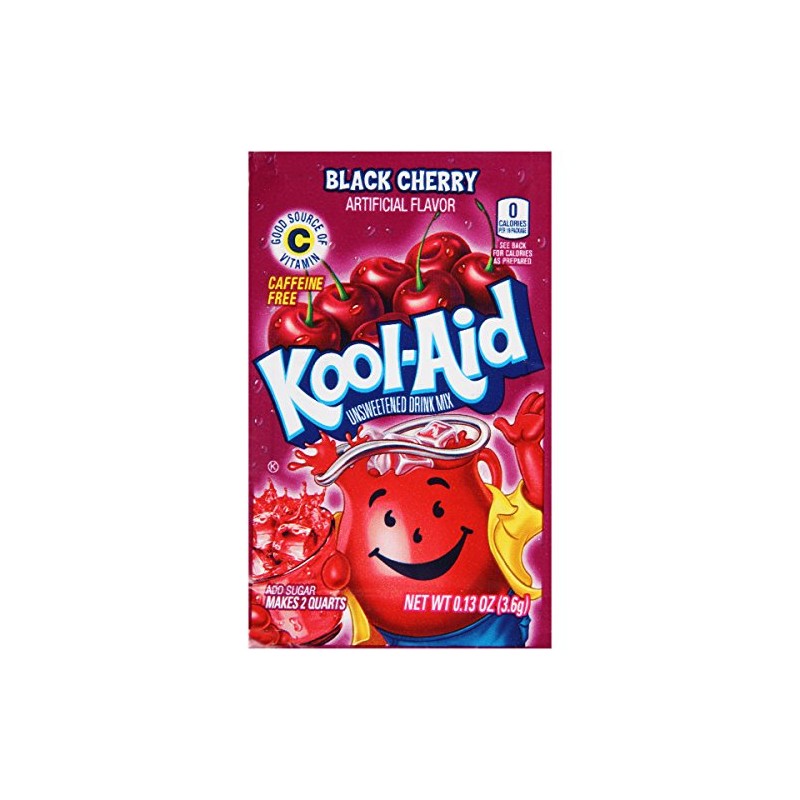 Kool-Aid Black Cherry Caffeine Free Unsweetened Soft Drink Mix, 0.13