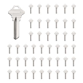 sourcing map 100pcs Key Blanks SC4 Brass Key Blanks Uncut Copper Structures for House Door Lock Replacement, Silver
