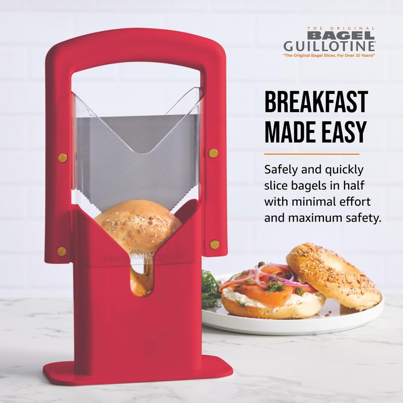 Hoan Bagel Guillotine Universal Slicer with Built-in Finger Safety Shield,