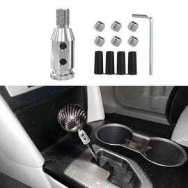 Lyxheth Universal Gear Shift Knob Adapter, Shifter Adapters, M12×1.25 Aluminum Alloy Shifters Knob Adapter, Car Accessories Shift Knobs Adapter Compatible with Non-Threaded Manual Shifters (Silver)
