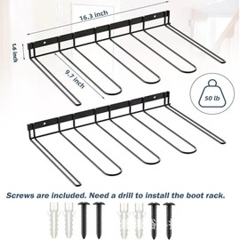 ZJSTRO Boot hangers Wall Mounted Boot Rack,Shoe Dryers for Garage,Boot Storage,Wader Hangers for Boot,Cowboy Boot Rack boot holder for entryway-3 Pack