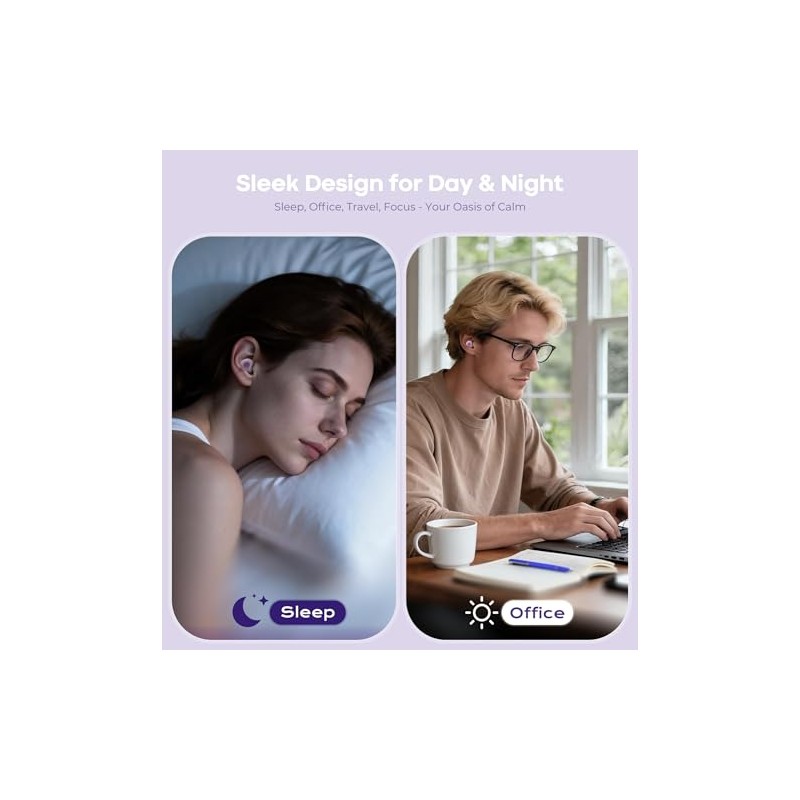 Tapones para oídos ajustables para dormir, SNR 38dB, de silicona