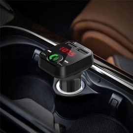 Retoo Bluetooth FM Transmitter mit Dual USB Ladegerät, SD TF Kartenleser und Digitalanzeige, Freisprecheinrichtung Car Kit, Auto Audio Adapter, Universelles Ladegerät für GPS-Geräte