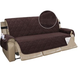 Turquoize Recliner Couch Cover Velvet Sofa Recliner Cover Recliner Couch Covers for 3 Cushion Couch Recliner Cover Slip Resistant Recliner Protector with Straps Seat Width Up to 70" (70", Gray)