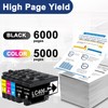 LC406XL Ink Cartridges 5-Pack (2BK/C/M/Y) Replacement for Brother LC406XL High
