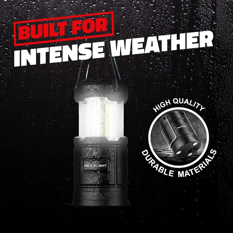 GearLight Camping Lantern - 2 Portable LED Battery Powered Lantern