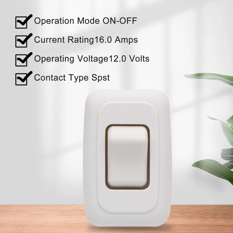 Single SPST On-Off Switch with Bezel, Technology Components 12V Light