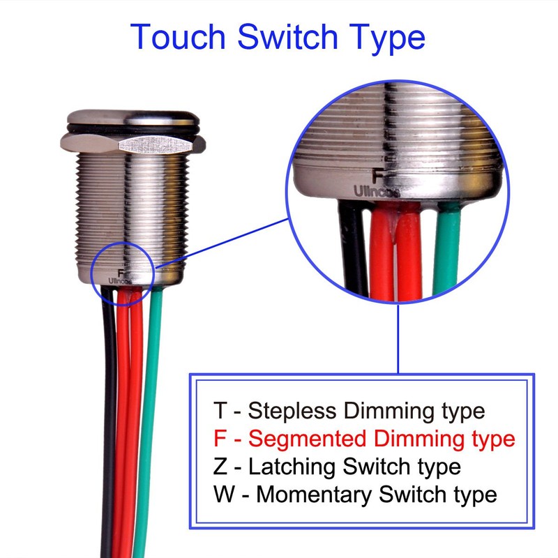 Ulincos Touch Switch UT16F1 Segmented Dimming Switch DC 6V to