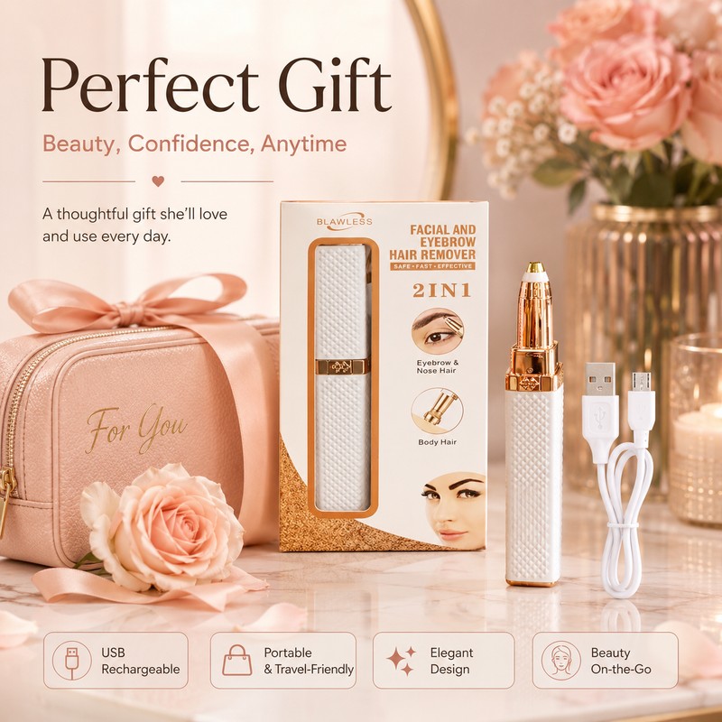 2-in-1 Rechargeable Facial Hair Remover & Eyebrow Trimmer for Women