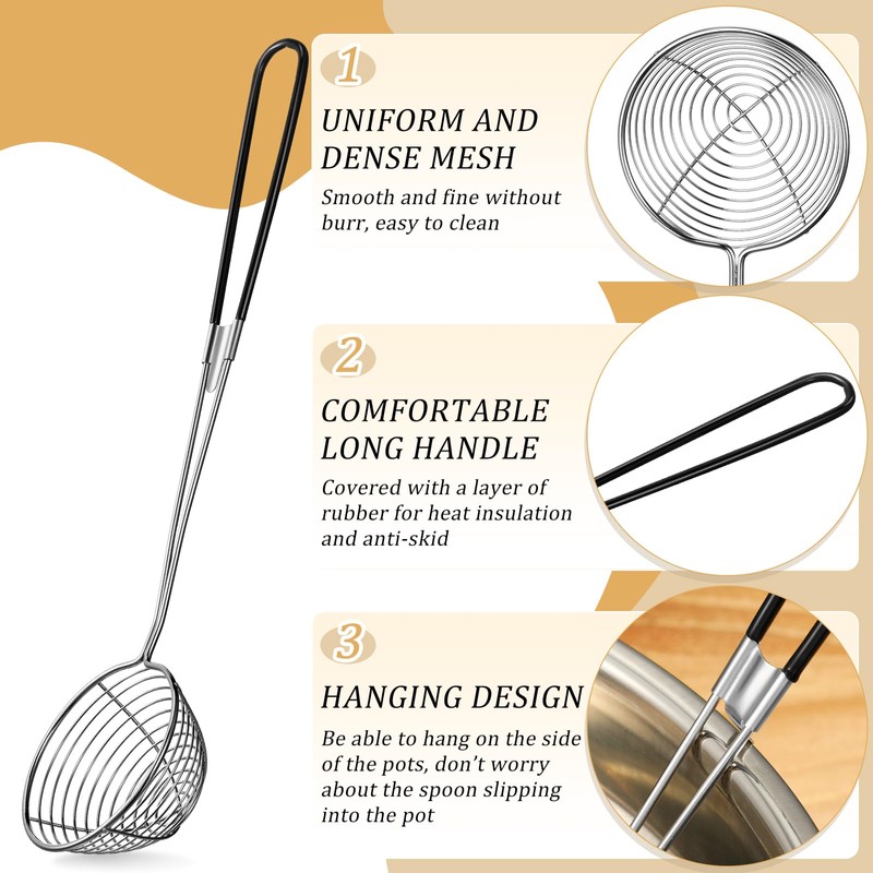 Geiserailie 4 Pieces 6 Pieces Hot Pot Kit Strainer Scoops