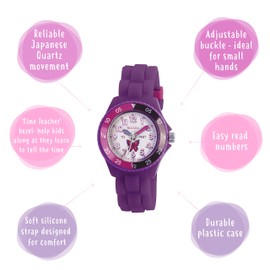 Tikkers Girls' Analogue Quartz Watch with Rubber Bracelet – TK0041