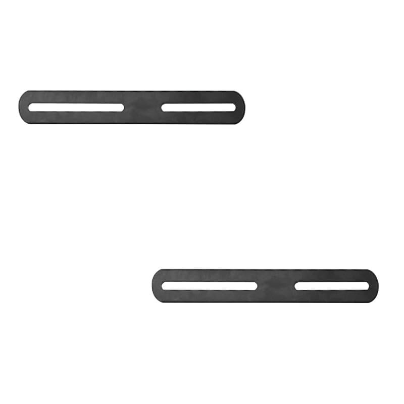 2Pcs Black Slotted Brace,Flat Straight Brace Brackets,Adjustable Corner Code,Stainless Steel