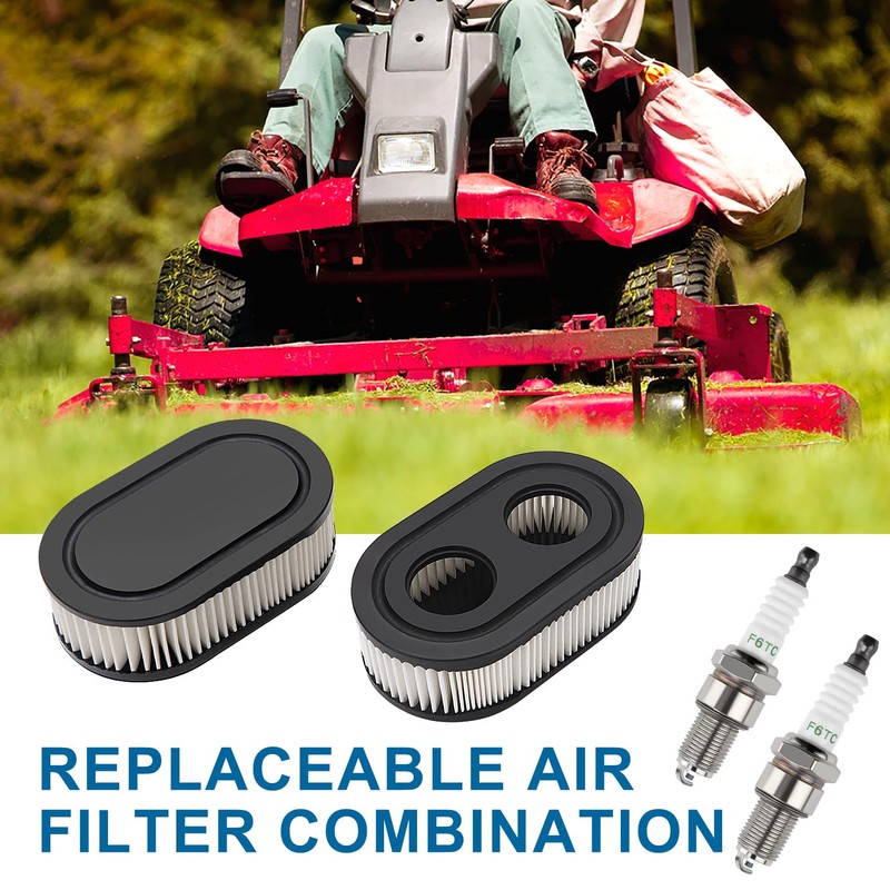 VooGenzek 2 x Lawnmower Air Filter and 2 x Spark