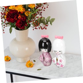 Toyvian 2pcs Kimono Doll Collector Doll Wooden Japanese Doll Japanese Female Figure Home Decoration Girl Doll Kimono Girl Home Crafts Japanese Traditional Crafts Japanese Decoration