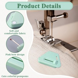 3pcs Magnetic Seam Guide Set, Portable Sewing Accessories for Sewing Machines, Built-in Seam Ripper, Marked Ruler Scales, Seam Tool Accessories, Ideal Arts & Crafts Sewing Tools - Pink, Green, Orange