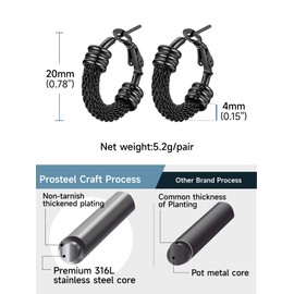 PROSTEEL Women's Hoop Earrings Stainless Steel / 18 K Gold-Plated Huggie Hoop Folding Hoop Earrings for Women Girls 25/30/40/60/70/80 mm Large Circle Earrings Accessory