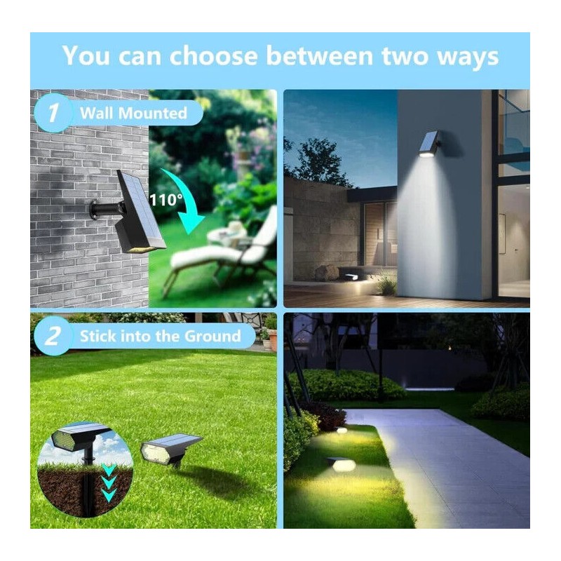 SmartYard Solar Spot Lights 53 LEDs, 2 Modes Pathway/Wall Auto