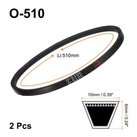 sourcing map 2Pcs O-510 O Type V-belt 510mm/20.1" Inner Length x 0.39" Width x 0.24" Height, O-type Closed-Loop Rubber Transmission Belt