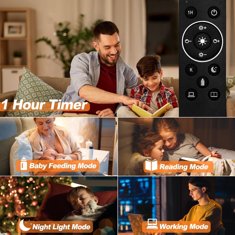 Brilvibera 2 Packs Remote Control Bulb Set, A19 LED Light