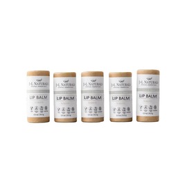 J&L Naturals Sustainable Lip Balm | Organic Ingredients, 100% Natural, Eco-Friendly | Cruelty Free, Vegan, Paraben Free, Silicone Free (Naked (Unscented), 5-Piece Bundle)