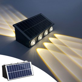 TechWizHub Solar Wall Lights Outdoor Solar Lights with Color Changing, Up and Down Lighting Outdoor Waterproof IP65 for Yard Garage Rooms Stairs Decorations (warm, 1)