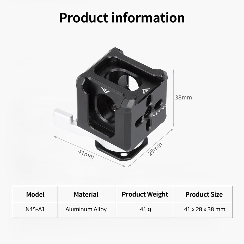 Nitze Triple Cold Shoe Adapter with 1/4" Threaded Hole, 1/4"