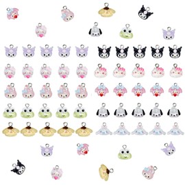 50PCS Cute Cartoon Resin, Mini Colorful DIY Pendants Charms for Jewelry Making Bulk with Box, 3D Mini Charms Pendant for Bracelets Necklaces Earrings Keychain
