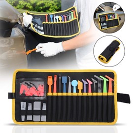 Gomake Vinyl Wrap Tool Kit Sign Makers Wrap Stick Flex Mini Squeegee Set, Magnetic Micro Wrap Sticks Squeegee Curves Slot Wrap Trucking Tool Vinyl Wraps Application Tool Set with Micro Fine Fiber Felt