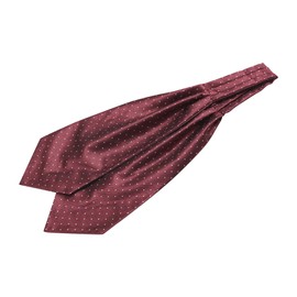 Allegra K Men's Polka Dots Self-Tied Neck Cravat Tie Ascot Tie Formal Party Cravats One Size Wine Red White