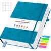 OFFIGIFT Squared Paper Notebook A5, 312 Numbered Pages Hardback Leather
