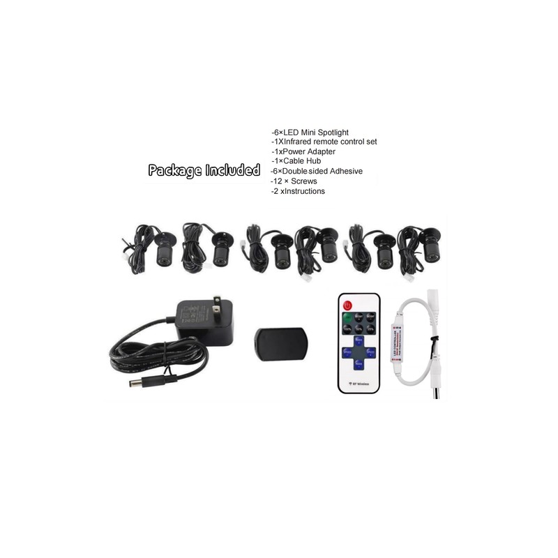 Megrezo Dimmable 12V LED Mini Spotlights with Remote Control Dimmable