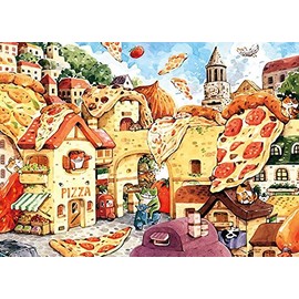 500 Piece Jigsaw Puzzle Pizza Town (15 x 21 inches)