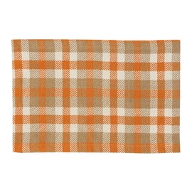 C&F Home Dunmore Plaid Single Cotton Reversible Machine Washable Placemat Rectangular Placemat Dunmore Orange Plaid