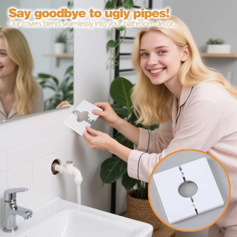 2 pcs Square Plumbing Cover Plates, Square Shower Arm Flange,
