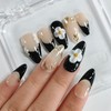 Handmade Press on Nails Almond Medium 3D Floral French Tip