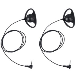 Pdflie 3.5mm Wired Radio Earphone Receiver Listening Assisted Church Translation Conference Travel Headset Compatible with Eamax EX-100 EXD-101 ATG-100T Wireless Tour Guide System (2Pack,D Shape)