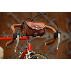 american blue Leather Bicycle Bag Handlebar Bag Saddle Bag Shoulder Bag Leather Vintage Brown