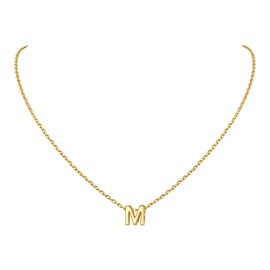 M Necklace Gold Filled Necklace Choker Necklace for Women Letter Pendant Gifts for Women Initial Pendant Necklace for Women
