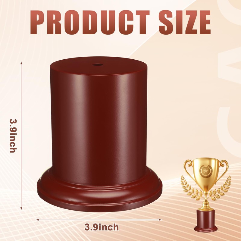 Chunful 1 Pack 3.94 x 3.94 Cherry Wood Base Trophy
