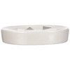 AWD Soap Dish, Ceramic with triangular pattern, White and Silver,