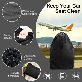Builrand Car Seat Travel Bag for Baby Carrier Car Seat Travel Bag for Air Travel Airplane Gate Check in & Identification Waterproof Stoller Cover Bag 85 x 43 x 43 cm Black Travel Bag for Baby Car Seat
