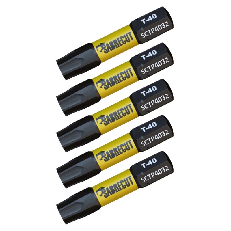 5 x SabreCut SCTP4032_5 32mm T40 TX40 Torx Tamper Proof