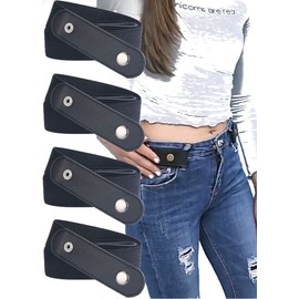 ec-drive Rubber Belt, Set of 4, Women's, Men's, No Buckle, No Buckle, Unisex, Black Set of 4