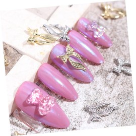 SAFIGLE 100pcs Bowknot Nail Charms Sparkling Manicure Decals for DIY Nail Art for Beginners Experts Safe Durable Embellishments Phones and More