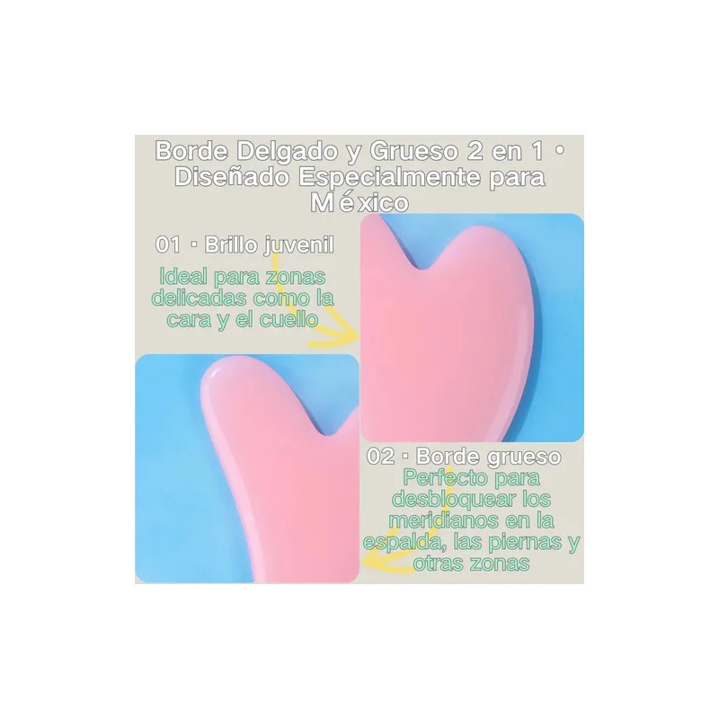 Guasha Facial Y Cuello Resina Natural Gran Tamaño Stylrtop