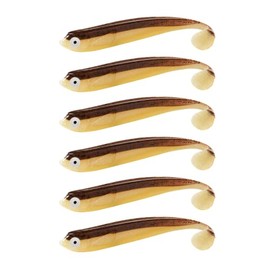 ZANDERKANT - Fishing Lure - Rubber Fish - Kauli - 2 Packs of 3 Pieces - Brown - 12 cm - Gripper 3/0 - Floating
