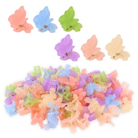ACO-UINT 100Pcs Mini Butterfly Hair Clips Small Claw Clips Colorful Y2K 90s Hair Accessories for Women Girls Cute Tiny Hair Clips (6 Mixed Colors)