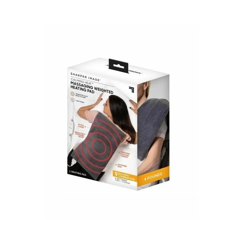 Sharper Image Electric Heating Pad Massaging Calming Vibration 4lb 12x24